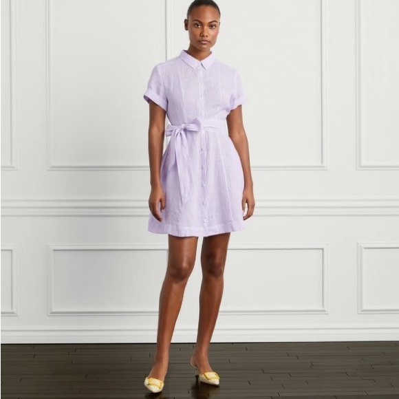 Hill House Laura Dress Lilac Stripe Linen Button Shirt Dress Sundress Size XS - Picture 8 of 8
